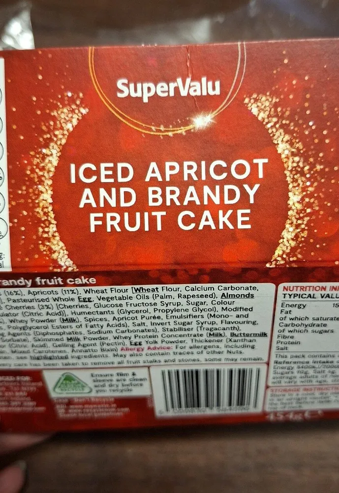Iced Apricot And Brandy Fruit Cake