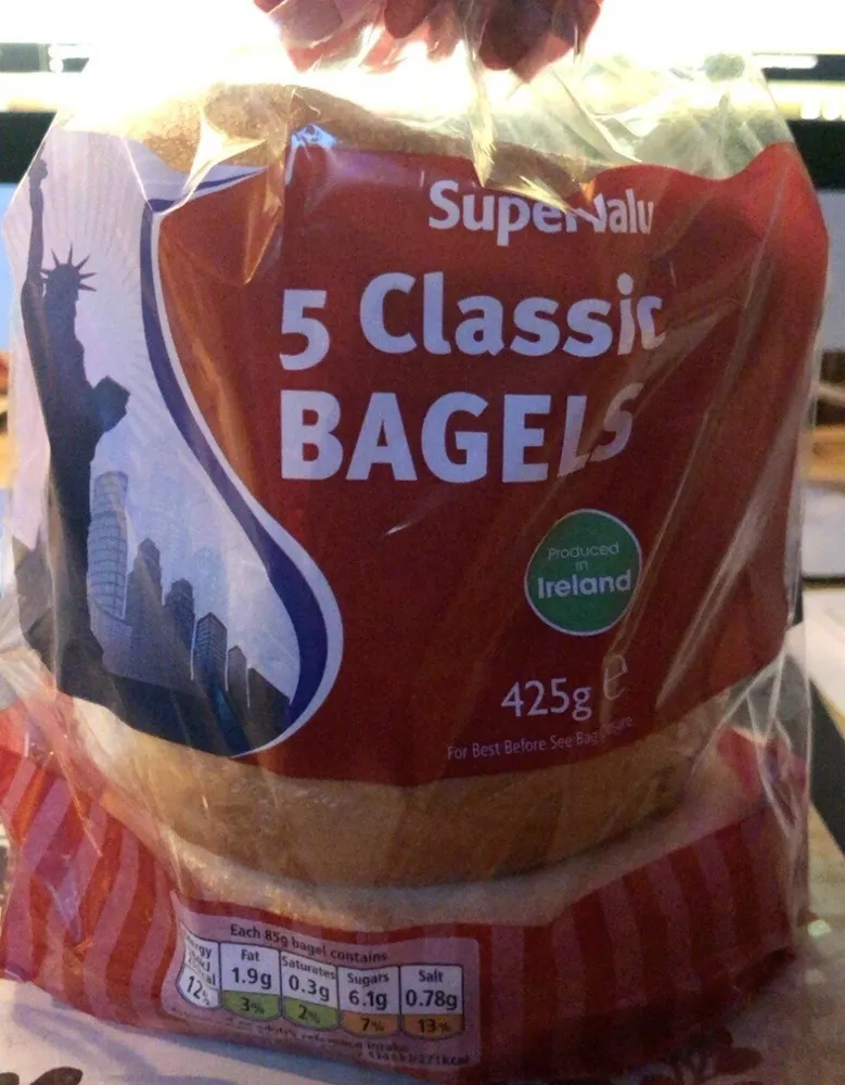 SuperValu Classic Plain Bagels 5 Pack