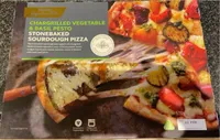 Vegetable basil pesto stonebaked sourdough pizza