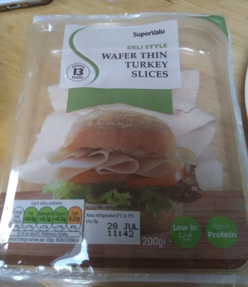 Wafer thin turkey slices