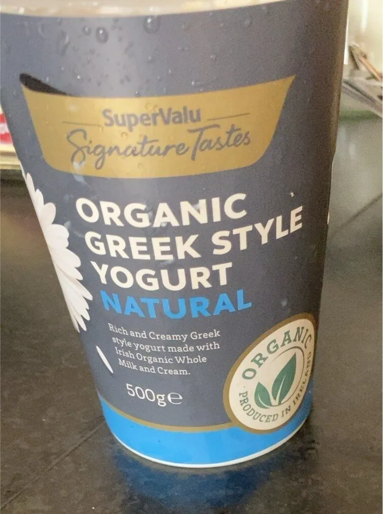 Organic greek style yogurt natural