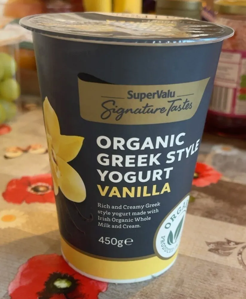 Organic greek style yogurt vanilla