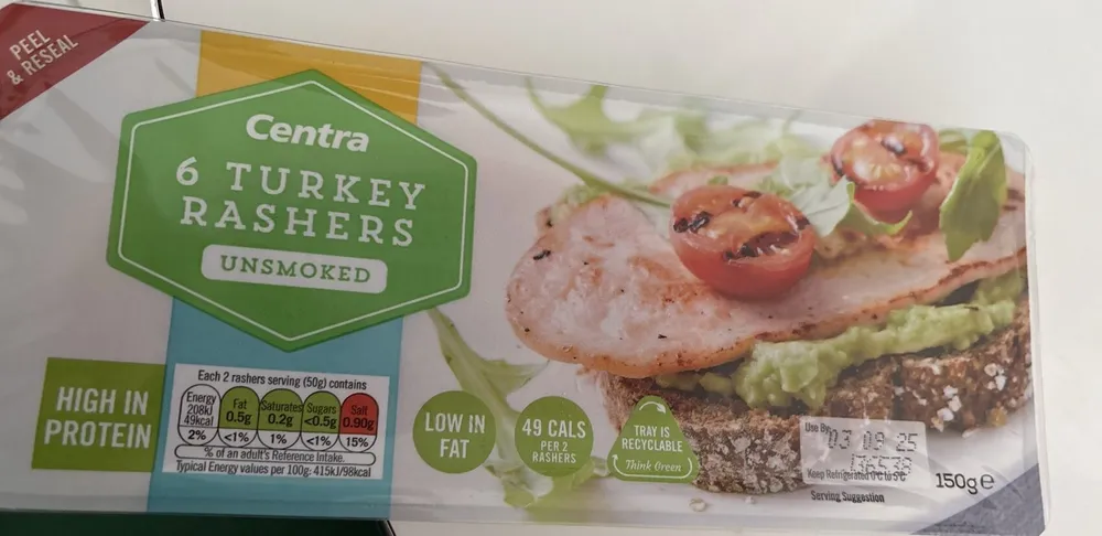 Unsmoked Turkey Rashers