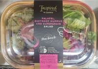 Falafel, beetroot hummus and supergrain salad