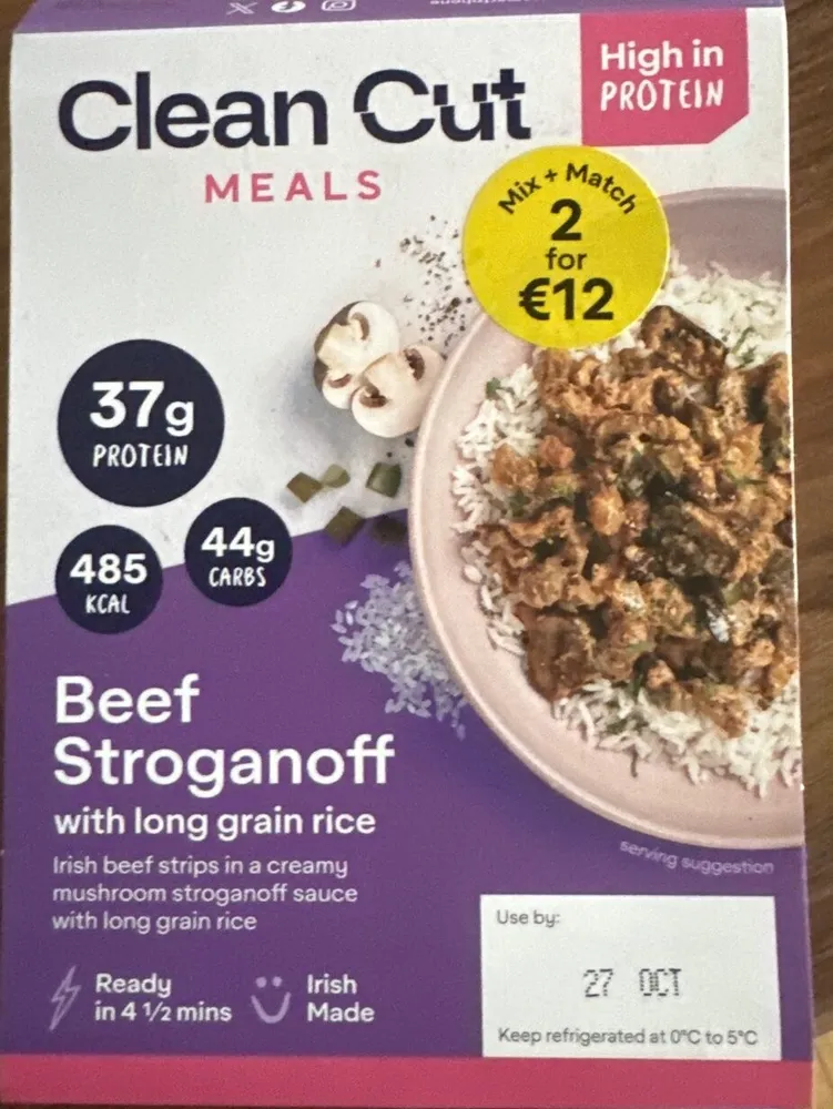 Beef Stroganoff with long grain rice