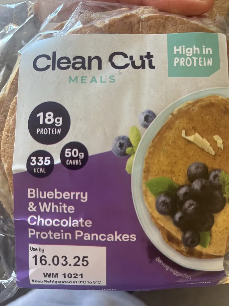 Blueberry White Chocolate Protein Pancakes