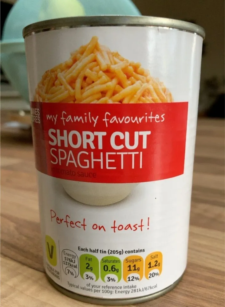 Short cut spaghetti