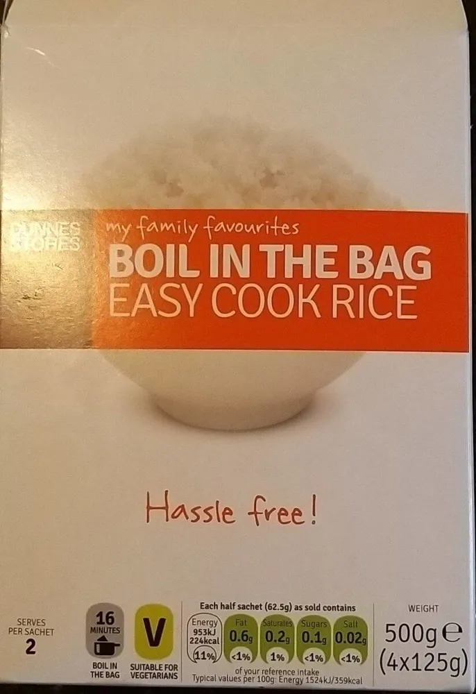 Boil in the bag Easy cook rice