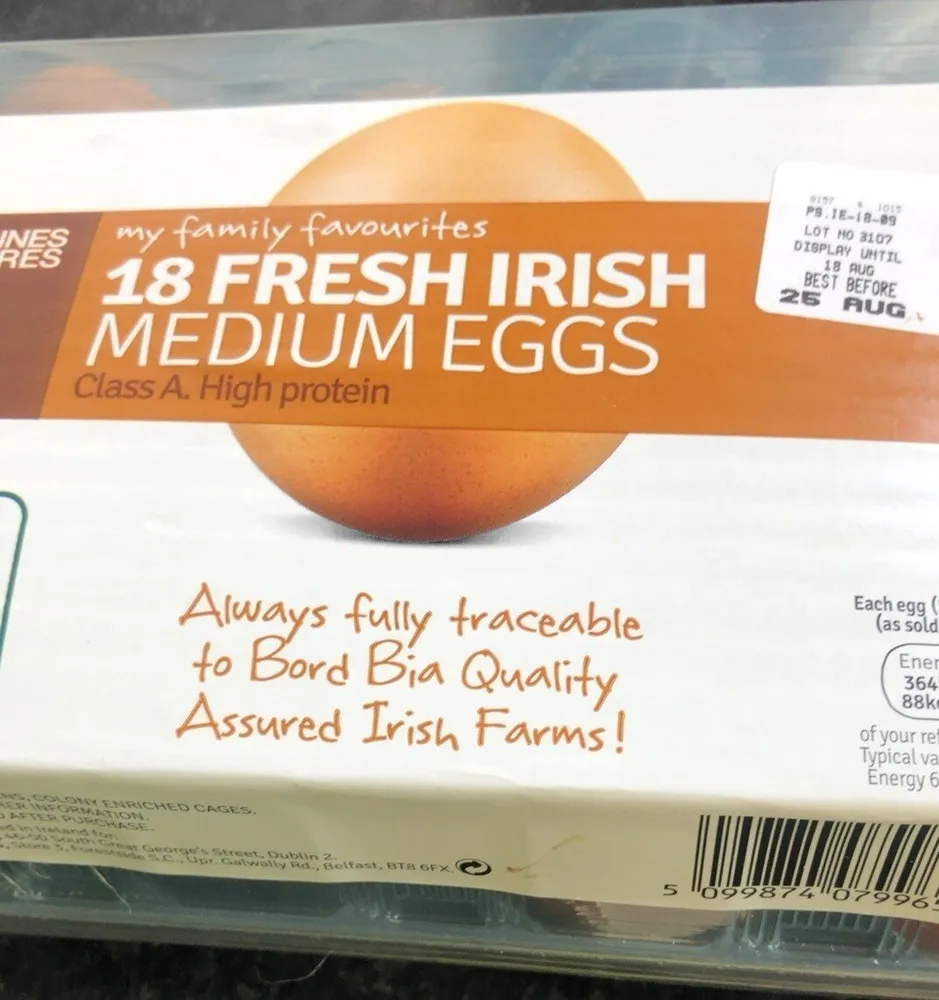 Fresh irish Medium Eggs