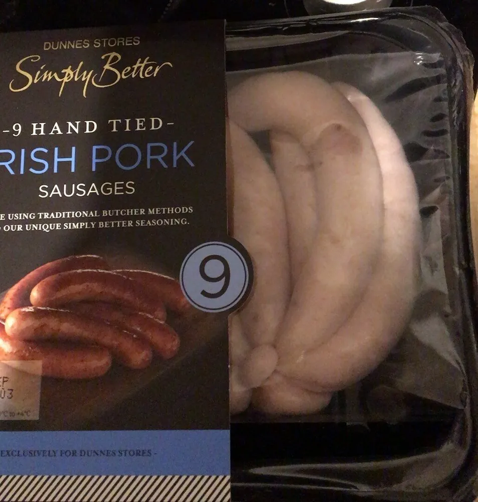 Irish pork sausages