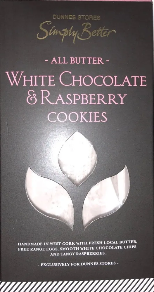 White chocolate & raspberry cookies