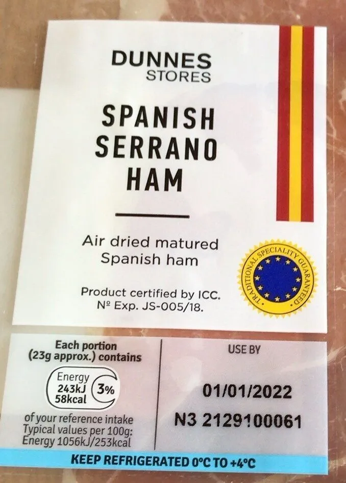 Spanish serrano ham