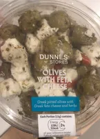 Pitted olives and feta cheese
