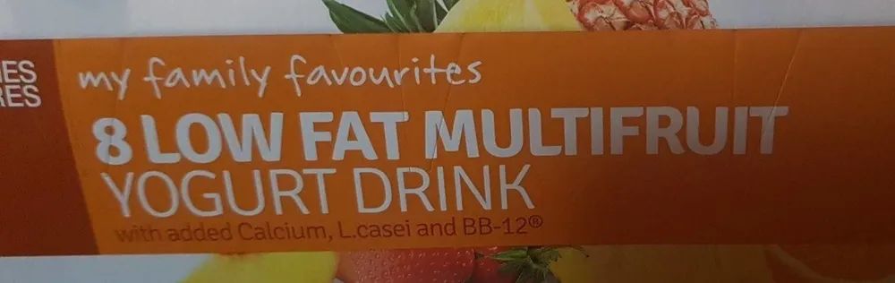 Low fat multifruit yogurt drunk
