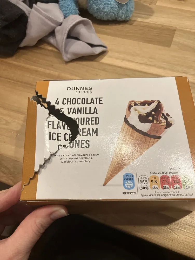 Chocolate & Vanilla Flavoured Ice Cream Cones
