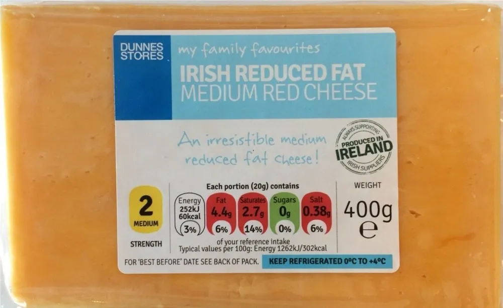 Irish Reduced Fat Medium Red Cheese