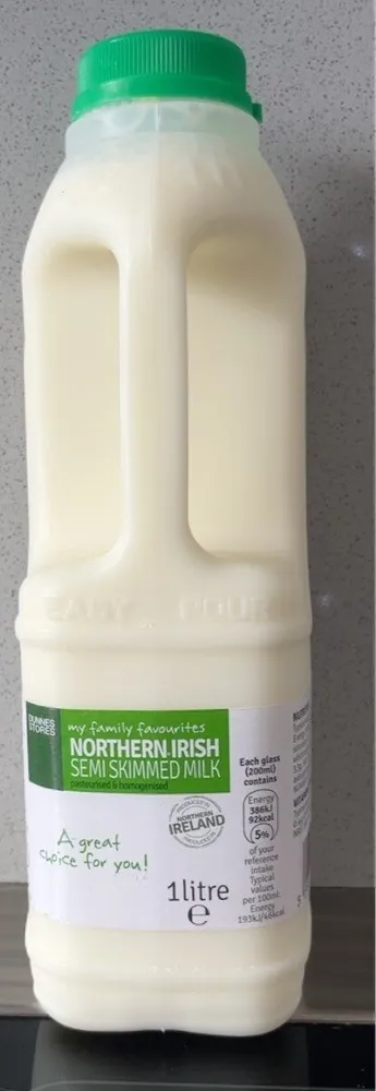 Northern irish semi skimmed milk