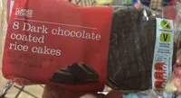 Dark chocolate coated rice cakes