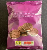 Mini milk chocoolate coated rice cakes