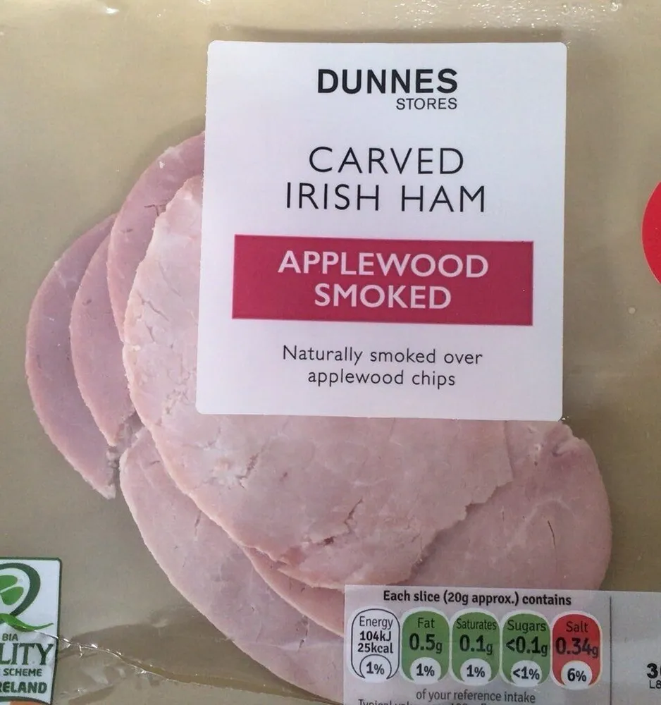 Carved irish ham