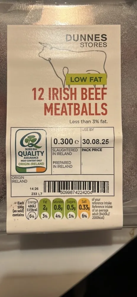 12 Irish Beef Meatballs