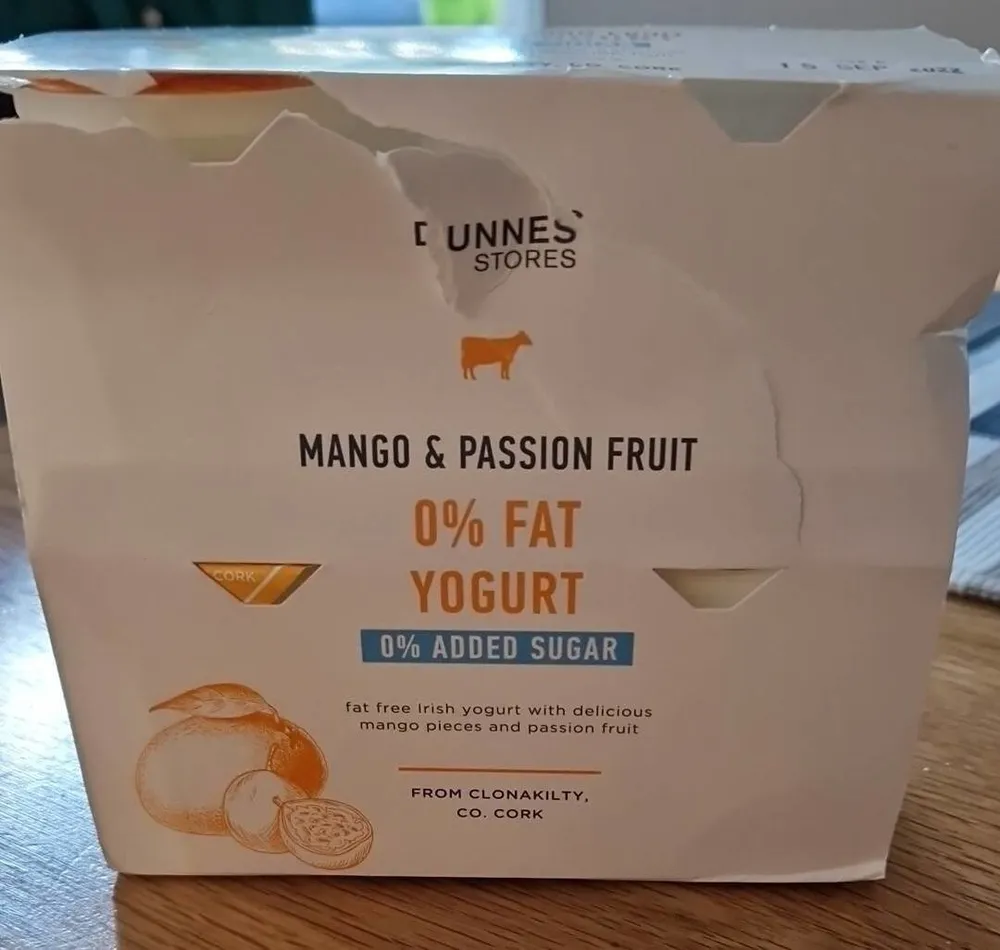 Mango and Passion Fruit 0 Fat Yogurt