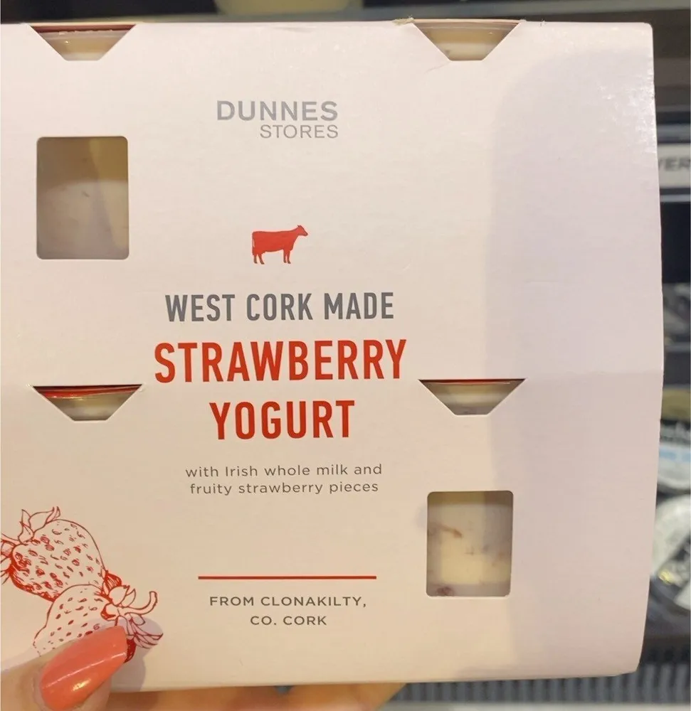 West cork made strawberry yogurt