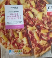 Ham and pineapple thin pizza