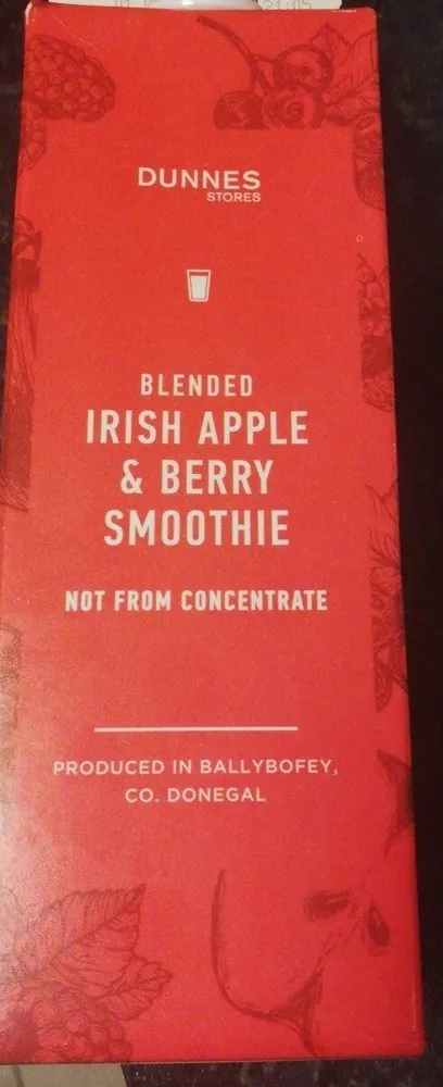 Blended Irish apple and berry smootie
