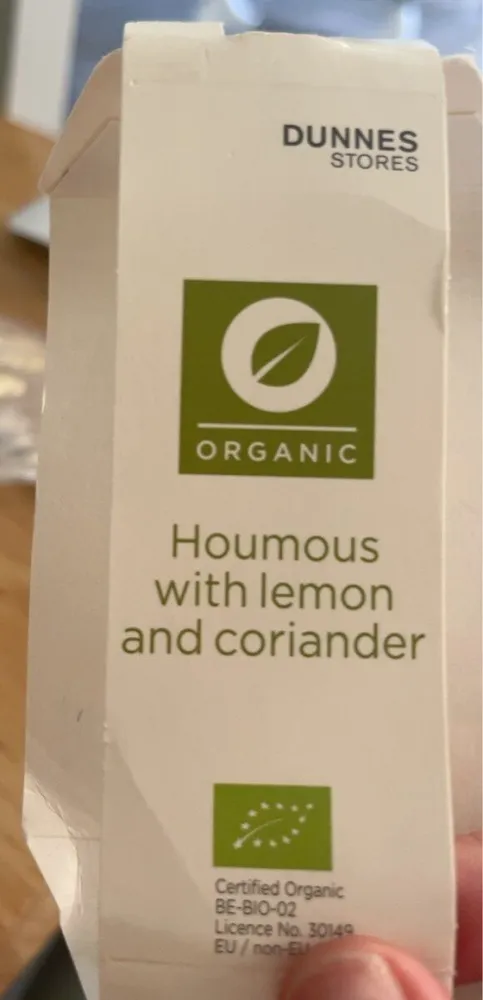 Houmous with lemon and coriander
