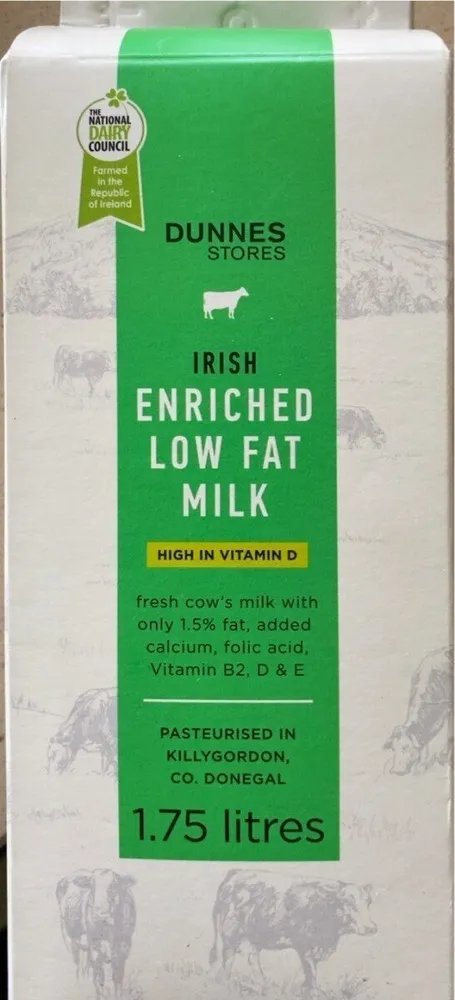 Irish Enriched Low Fat Milk