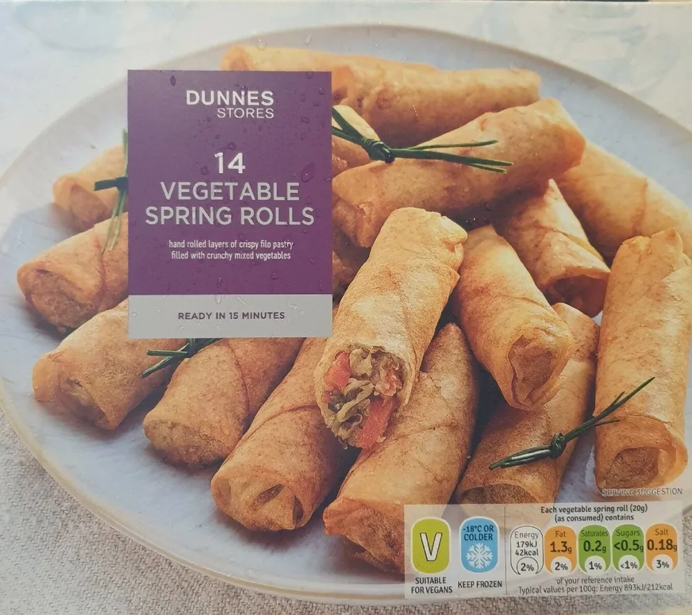 14 Vegetable spring rolls