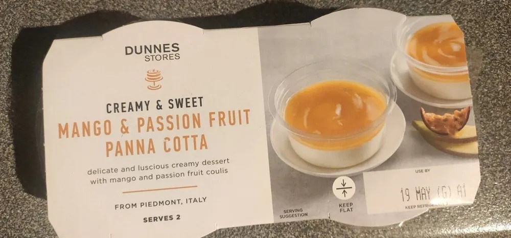 Mango and Passion Fruit Panna Cotta