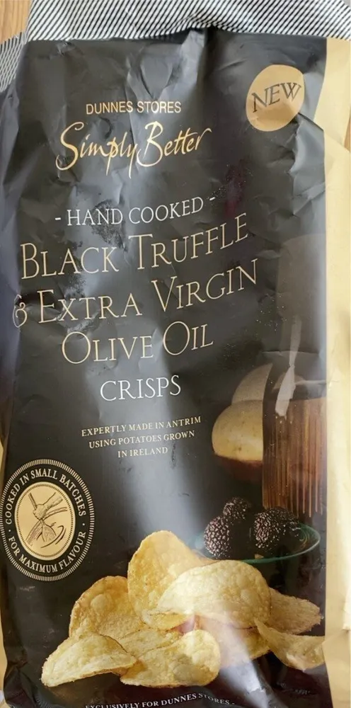 Black truffle olive oil crisps