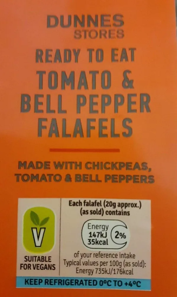 Tomato and bell pepper falafels
