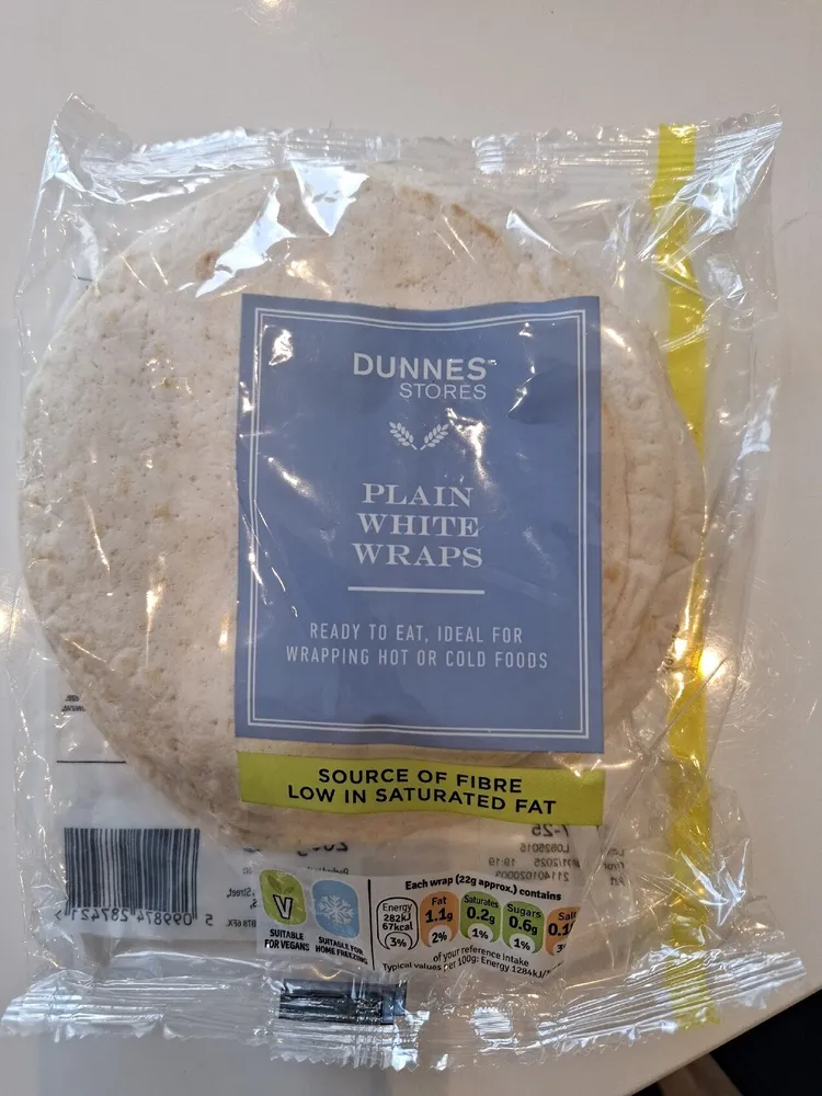 Plain white wrap
