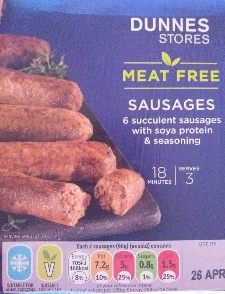 Meat free sausages