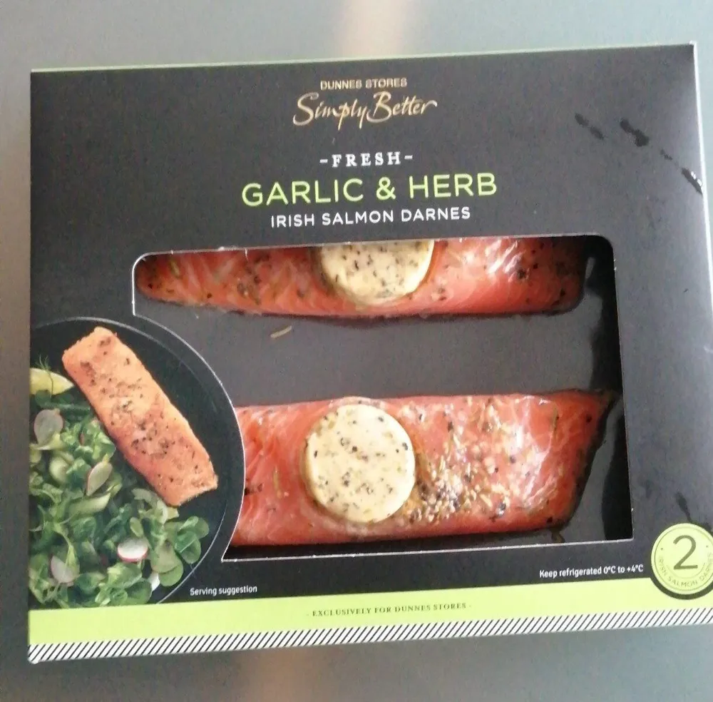 Garlic herb salmon darnes