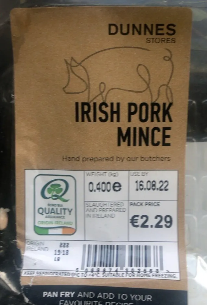 Irish pork mince