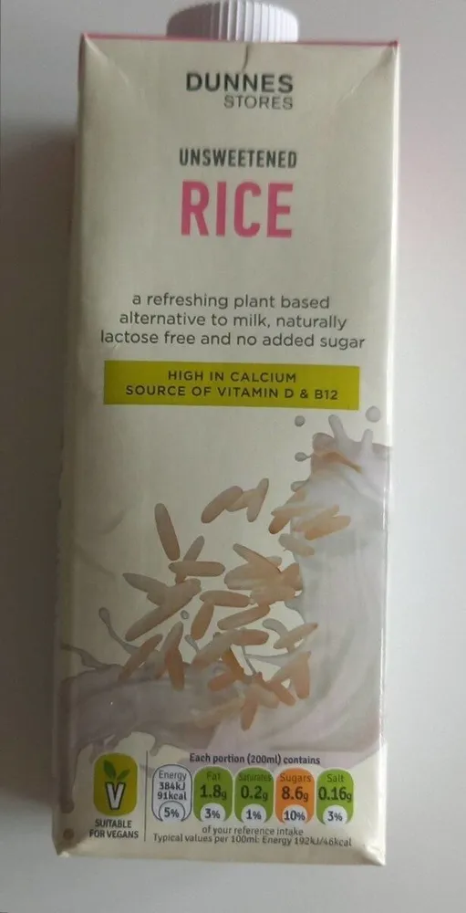 UNSWEETENED RICE