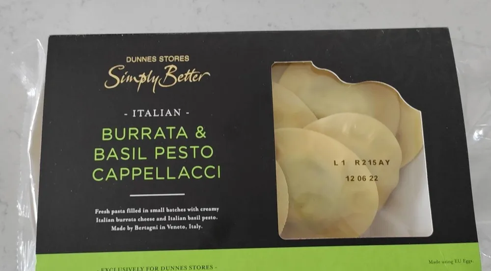 Burrata and Basil Pesto Cappellacci