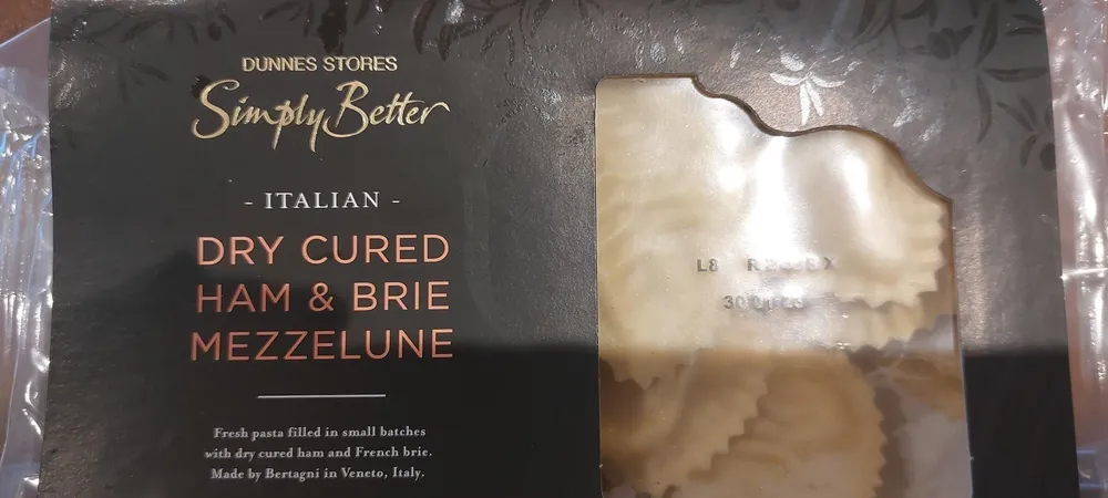 Simply better dry cured ham & brie mezzelune