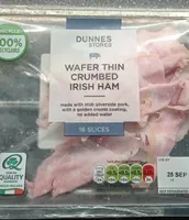 Wafer thin crumbed ham