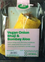 Vegan onion bhaji & bombay aloo