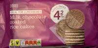 Milk chocolate coated rice cakes