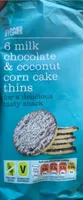 Milk chocolate and coconut corncake thins