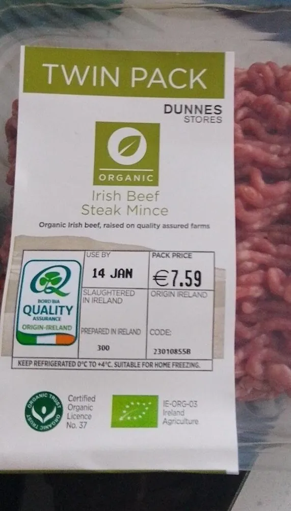Organic Irish Beef Steak Mince