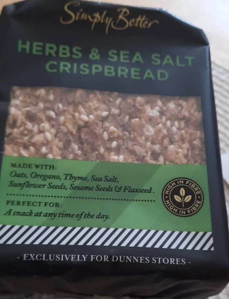 Simply better herbs & sea salt crispbread