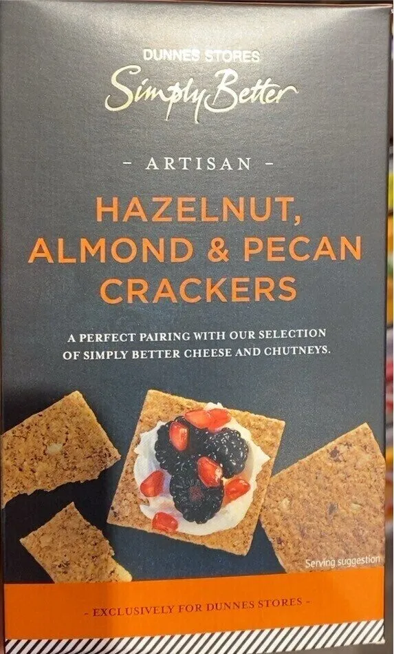 Hazelnut, almond and pecan crackers