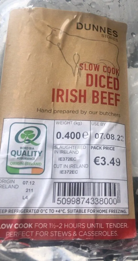 Dices irish beef